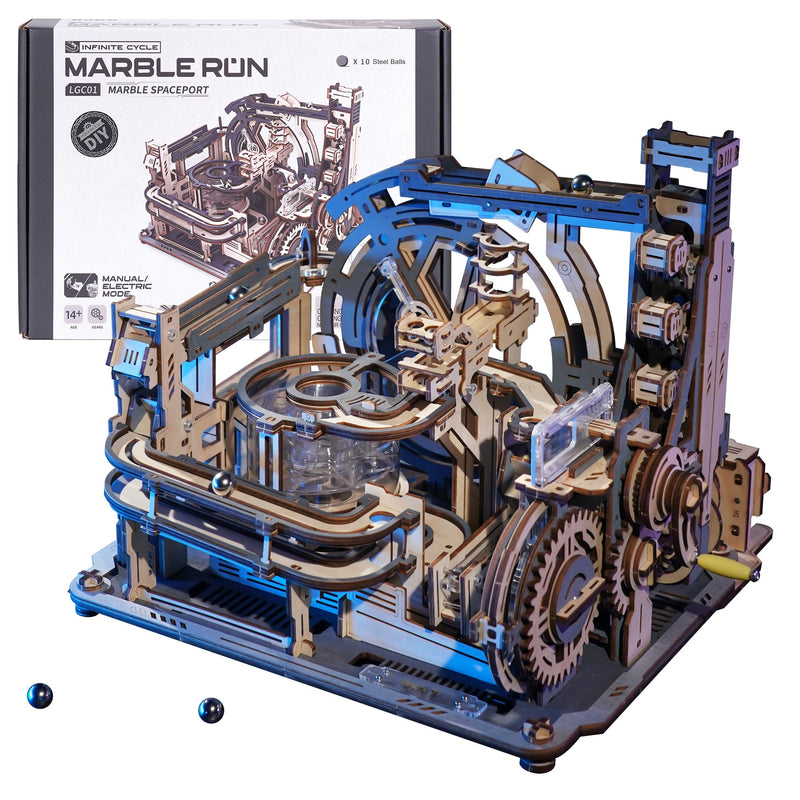 RoWood 3D Puzzles for AdultsElectric Marble Run Model KitsWooden Puzzles for AdultsWooden Model Kits SpaceportCreative Gifts for Adults&Teens