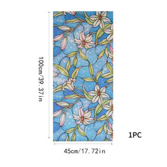 Orchid Flower Pattern Privacy Window Film Roll