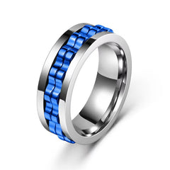 Stainless Steel Spinner Fidget Ring for Men