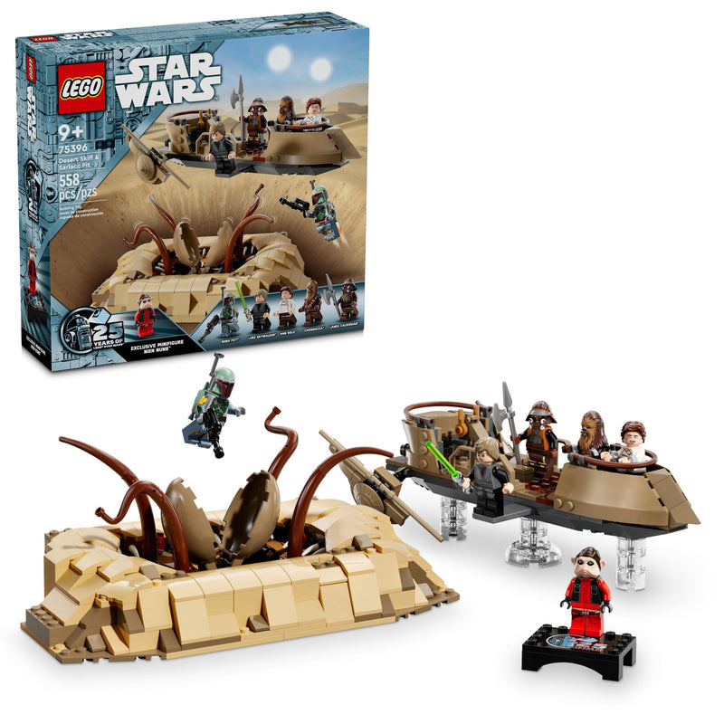 LEGO Star Wars: Return of The Jedi Desert Skiff & Sarlacc Pit Vehicle Building Set with 25th Anniversary Minifigure Nien Nunb Collectible Toy for Star Wars Fans Gift for Kids Ages 9 and Up 75396