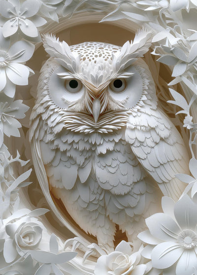3D Owl Puzzles Paper Cut Art Puzzle 1000 Pieces for Adults White Bird Jigsaw Puzzle Jungle Animal Challenging Puzzles Hard Puzzle for Family Decorations