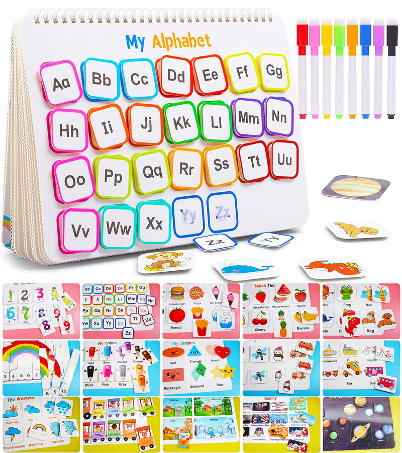 Huijing Montessori Preschool Learning Activities Newest 29 Themes Busy Book - Workbook Activity Binder / Toys for Toddlers Autism Learning Materials and Tracing Coloring Book