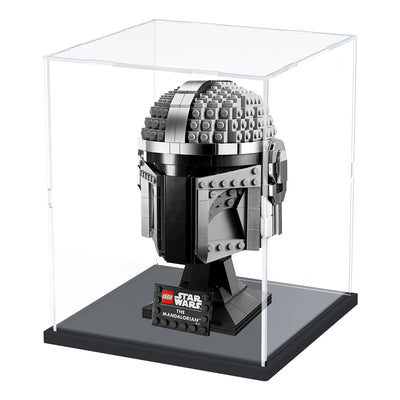 Choowin Acrylic Display Case for Lego Helmet 75304 75328 75349 Thickened Clear Acrylic Display Case for Collectibles Display Case for Action Figure Model Toy Assemble Dustproof Display Box(Black Base)